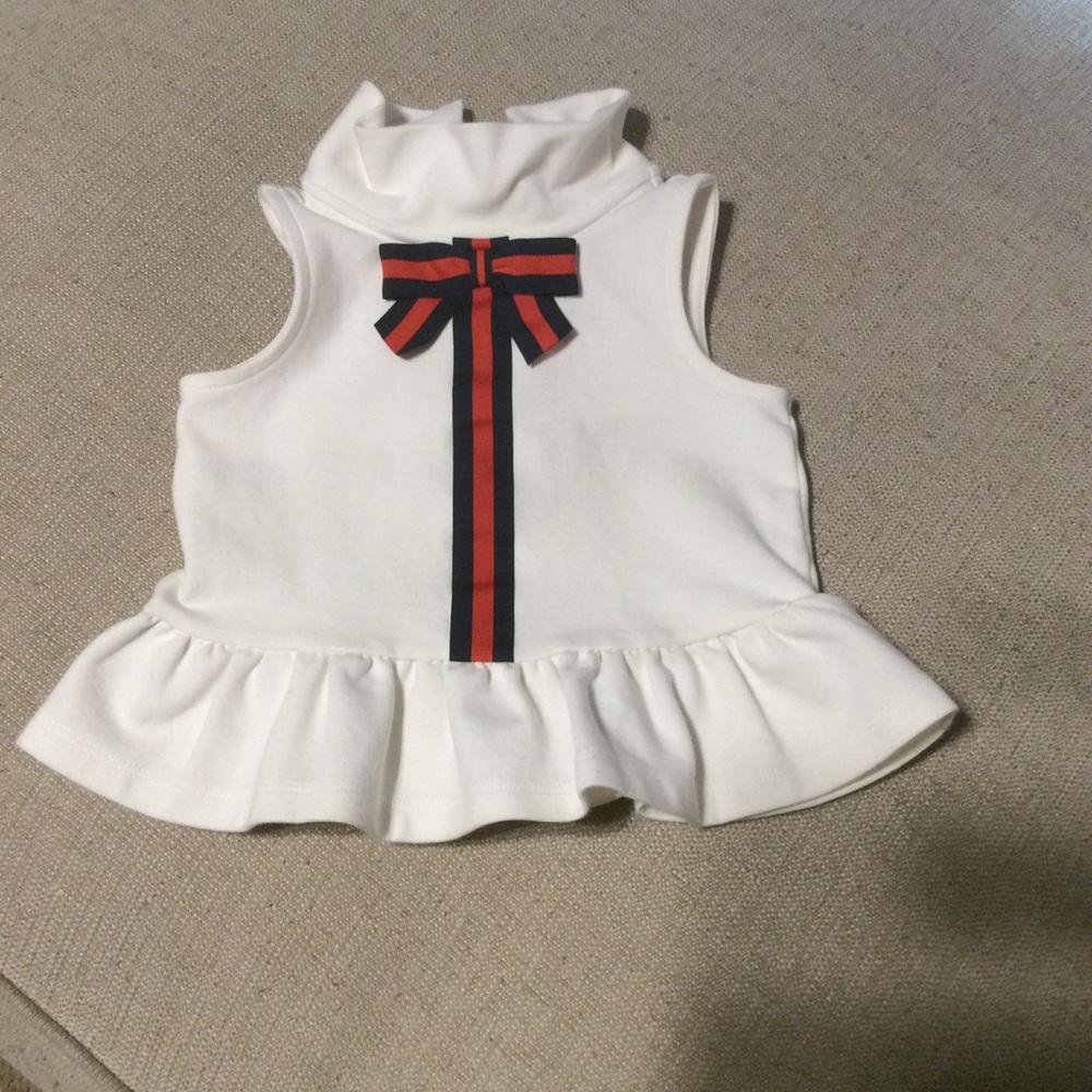 Janie and Jack bow accent top 12-18 months